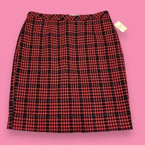 NWT Coldwater Creek Plaid Tidings Acrylic Knit Lined Pencil Skirt Size 16